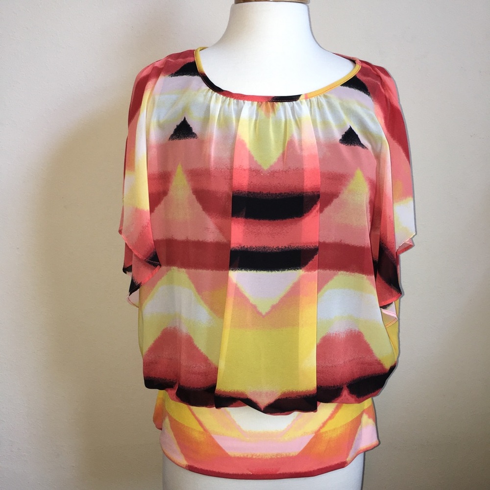 VALERIE STEVENS Sheer Fabric over tank top lining